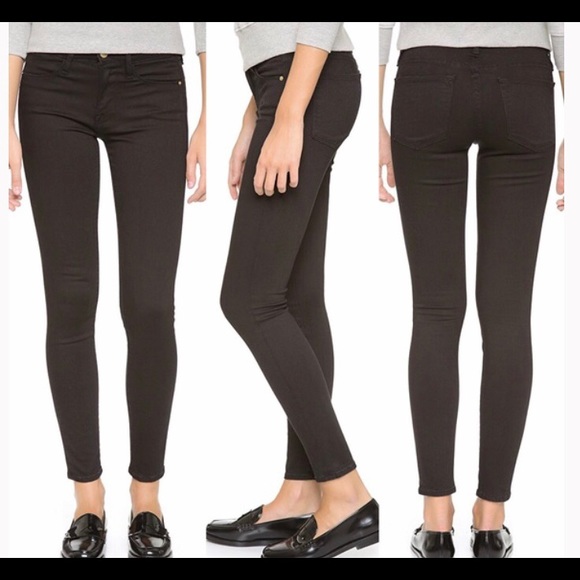 frame le skinny de jeanne crop black